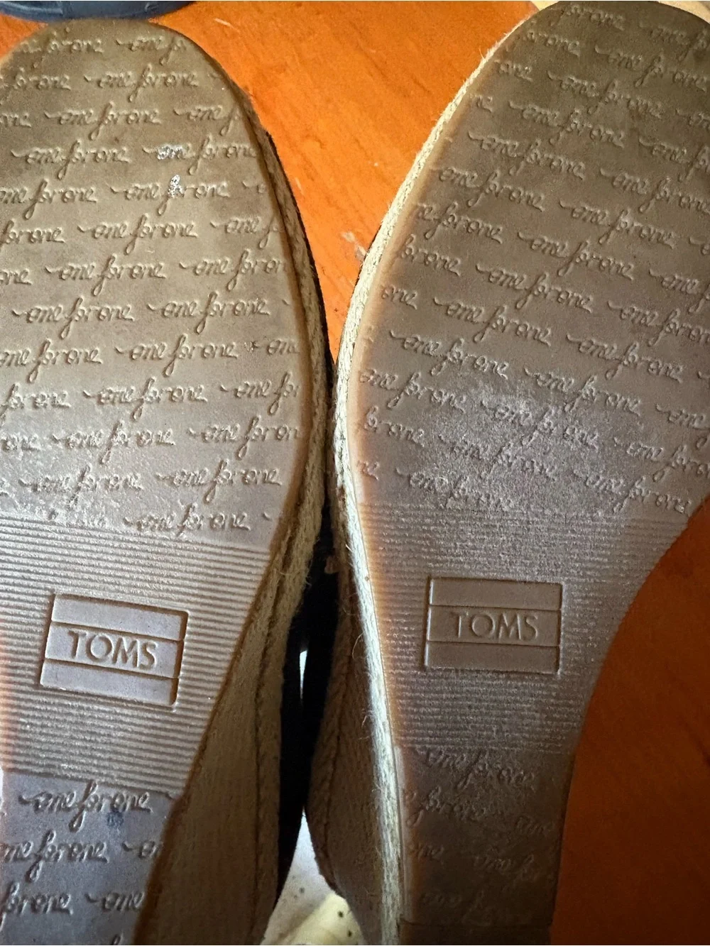 TOMS Black Canvas Espadrille Wedge